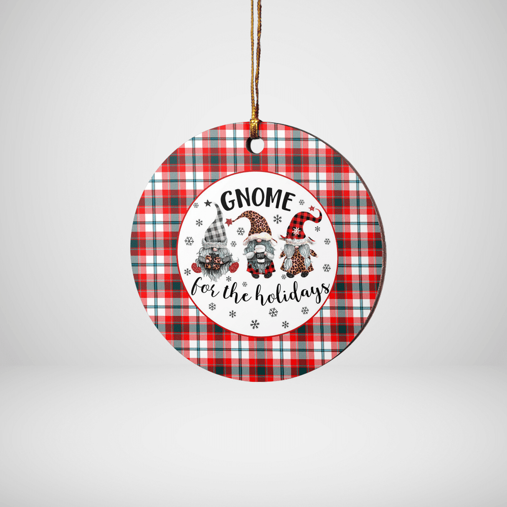 Clan Glasgow District Tartan Tartan Crest Gnome Round Ceramic Ornament PH20 Glasgow District Tartan Tartan Christmas   