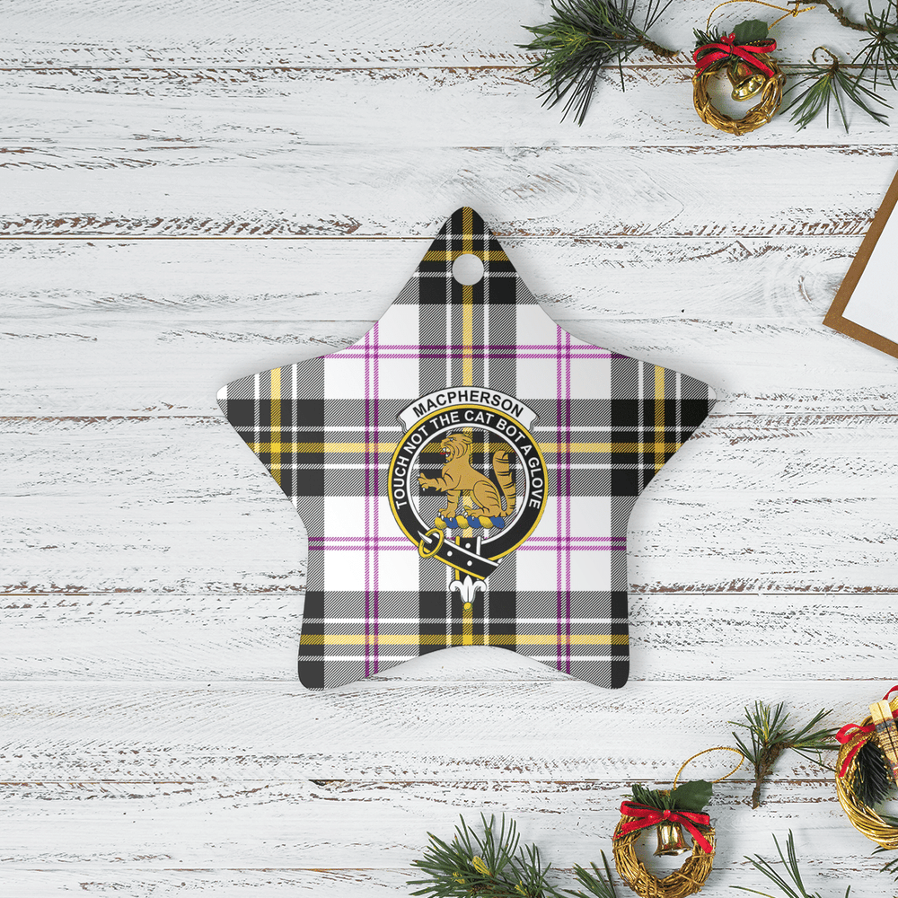 Clan MacPherson Dress Modern Tartan Crest Star Ceramic Ornament YF97 MacPherson Dress Modern Tartan Tartan Christmas   