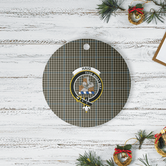 Clan Haig Check Tartan Crest Round Ceramic Ornament EY69 Haig Check Tartan Tartan Christmas   