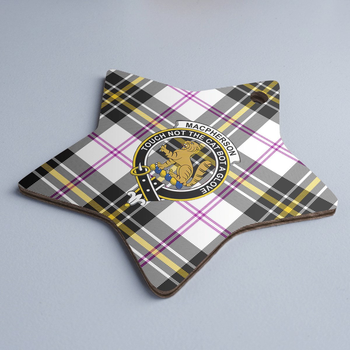 Clan MacPherson Dress Modern Tartan Crest Star Ceramic Ornament YF97 MacPherson Dress Modern Tartan Tartan Christmas   