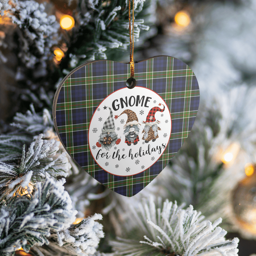 Clan Colquhoun Tartan Tartan Crest Gnome Heart Ceramic Ornament NE71 Colquhoun Tartan Tartan Christmas   