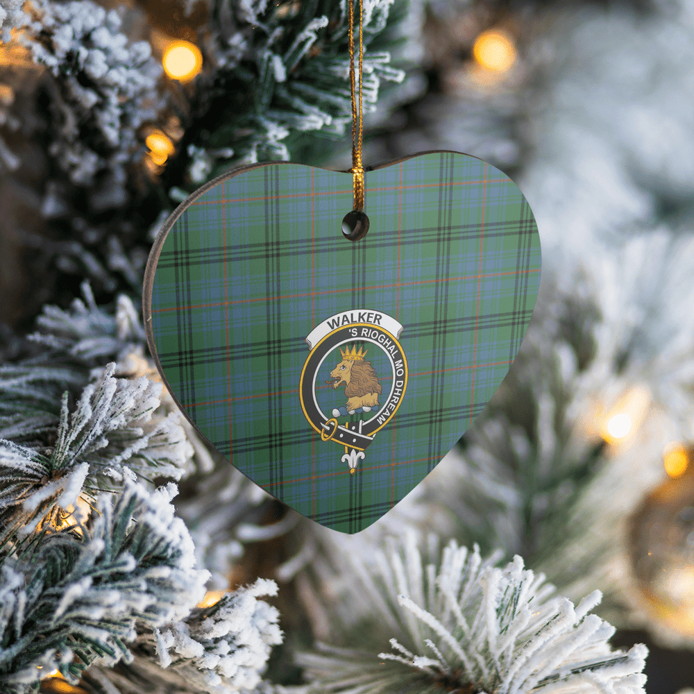 Clan Walker Hunting Ancient Tartan Crest Heart Ceramic Ornament UA94 Walker Hunting Ancient Tartan Tartan Christmas   