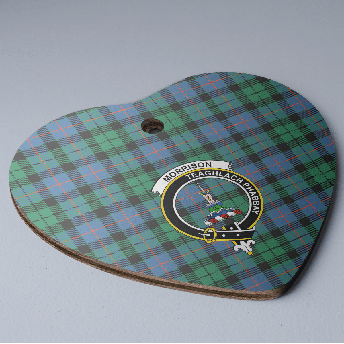 Clan Morrison Ancient Tartan Crest Heart Ceramic Ornament CR27 Morrison Ancient Tartan Tartan Christmas   