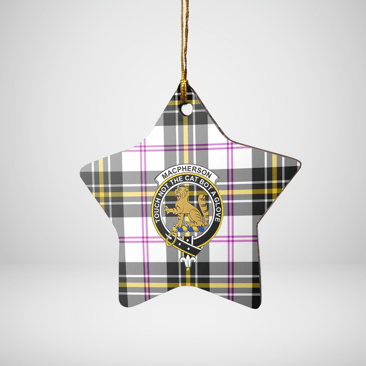 Clan MacPherson Dress Modern Tartan Crest Star Ceramic Ornament YF97 MacPherson Dress Modern Tartan Tartan Christmas   