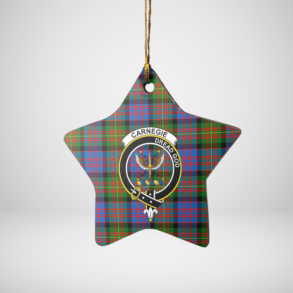 Clan Carnegie Ancient Tartan Crest Star Ceramic Ornament IT40 Carnegie Ancient Tartan Tartan Christmas   