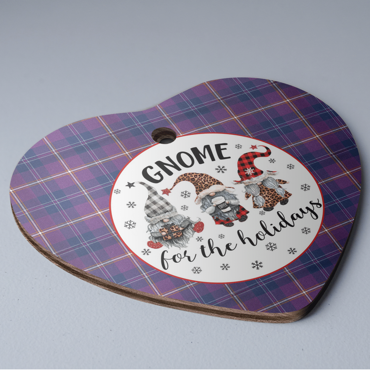 Clan Gretna Green Tartan Tartan Crest Gnome Heart Ceramic Ornament GI20 Gretna Green Tartan Tartan Christmas   