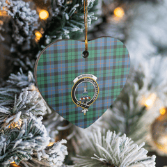 Clan Morrison Ancient Tartan Crest Heart Ceramic Ornament CR27 Morrison Ancient Tartan Tartan Christmas   
