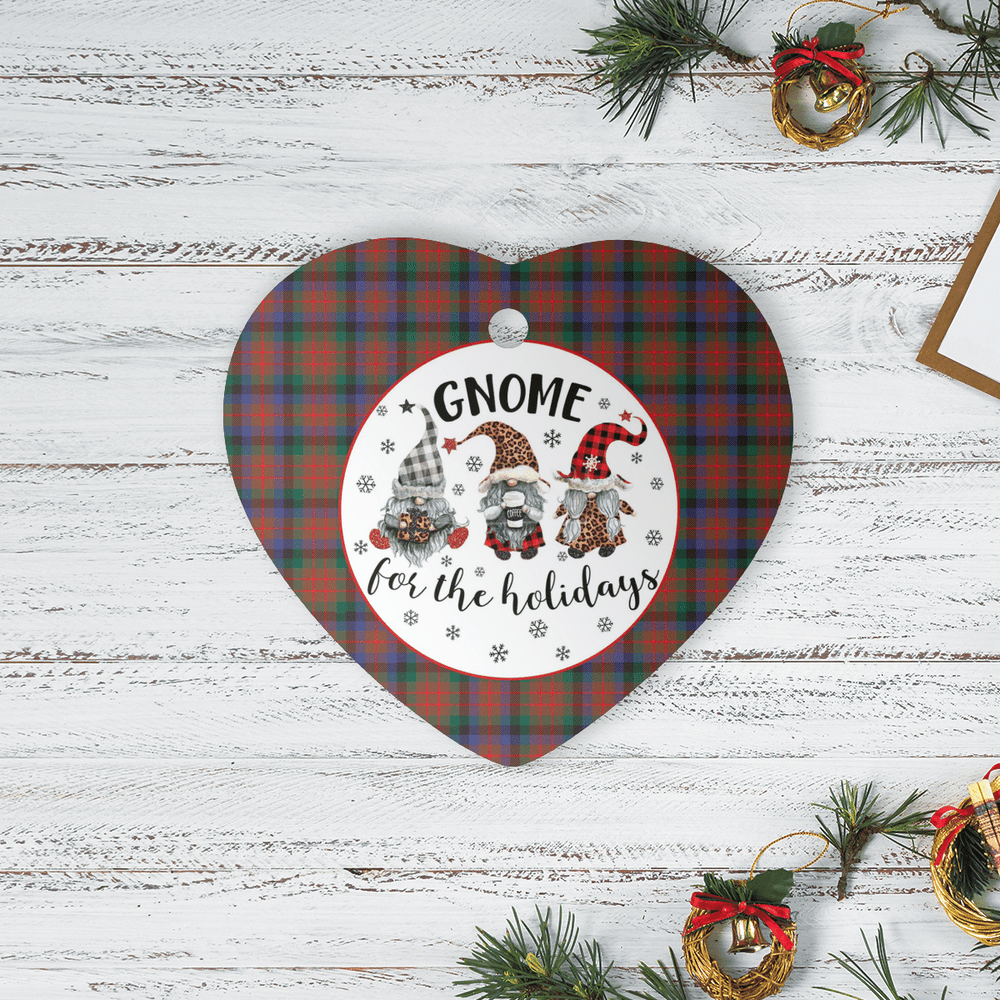 Clan MacDuff Hunting Modern Tartan Tartan Crest Gnome Heart Ceramic Ornament AJ70 MacDuff Hunting Modern Tartan Tartan Christmas   