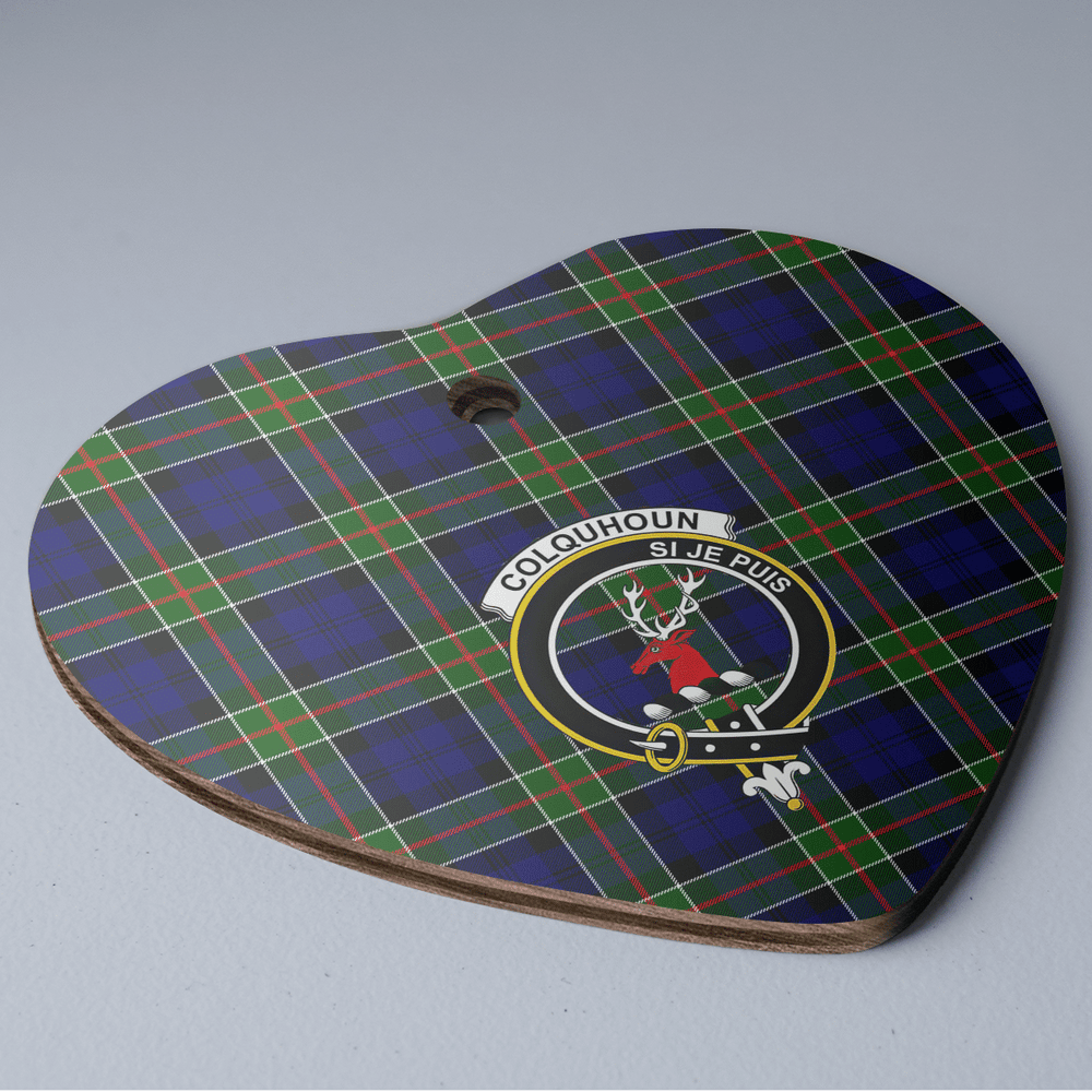 Clan Colquhoun Modern Tartan Crest Heart Ceramic Ornament ML13 Colquhoun Modern Tartan Tartan Christmas   