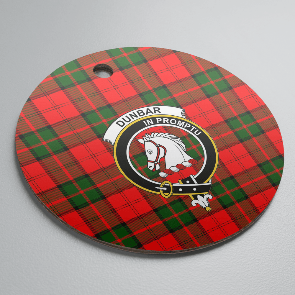 Clan Dunbar Modern Tartan Crest Round Ceramic Ornament HY21 Dunbar Modern Tartan Tartan Christmas   