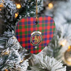 Clan Gow Modern Tartan Crest Heart Ceramic Ornament NF89 Gow Modern Tartan Tartan Christmas   