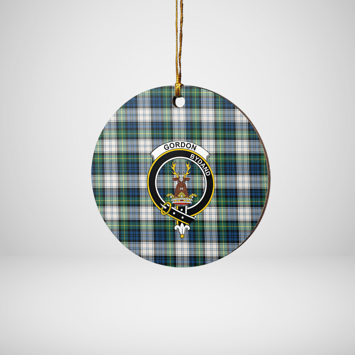 Clan Gordon Dress Ancient Tartan Crest Round Ceramic Ornament DW64 Gordon Dress Ancient Tartan Tartan Christmas   