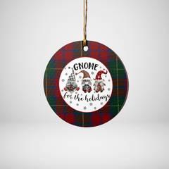 Clan McCarthy Tartan Tartan Crest Gnome Round Ceramic Ornament VT79 McCarthy Tartan Tartan Christmas   