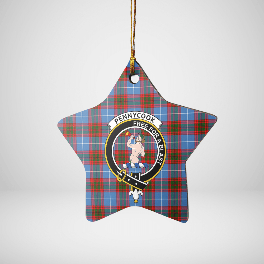 Clan Pennycook (Edinburgh) Tartan Crest Star Ceramic Ornament XH64 Pennycook (Edinburgh) Tartan Tartan Christmas   