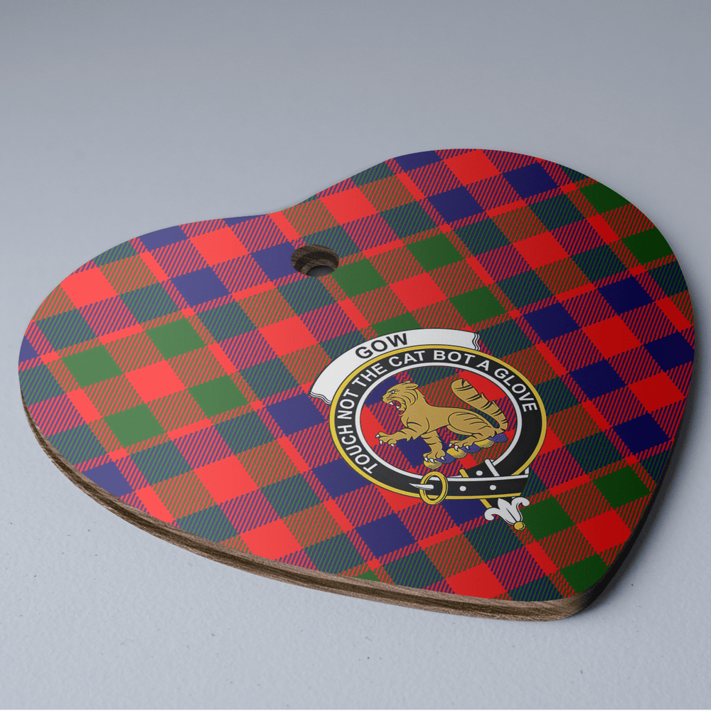 Clan Gow Modern Tartan Crest Heart Ceramic Ornament NF89 Gow Modern Tartan Tartan Christmas   
