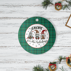 Clan Ross Hunting Ancient Tartan Tartan Crest Gnome Round Ceramic Ornament QI97 Ross Hunting Ancient Tartan Tartan Christmas   