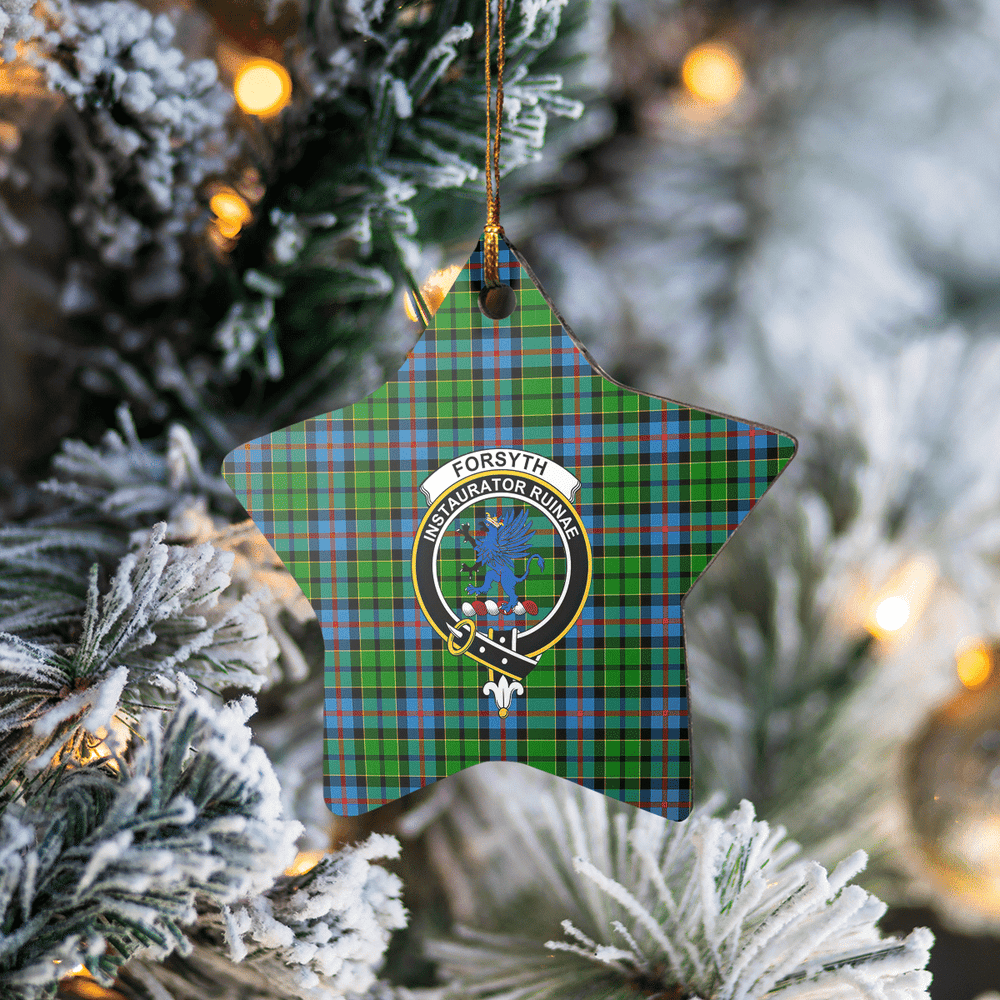Clan Forsyth Tartan Crest Star Ceramic Ornament NW67 Forsyth Tartan Tartan Christmas   