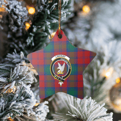 Clan Lindsay Modern Tartan Crest Star Ceramic Ornament SP60 Lindsay Modern Tartan Tartan Christmas   