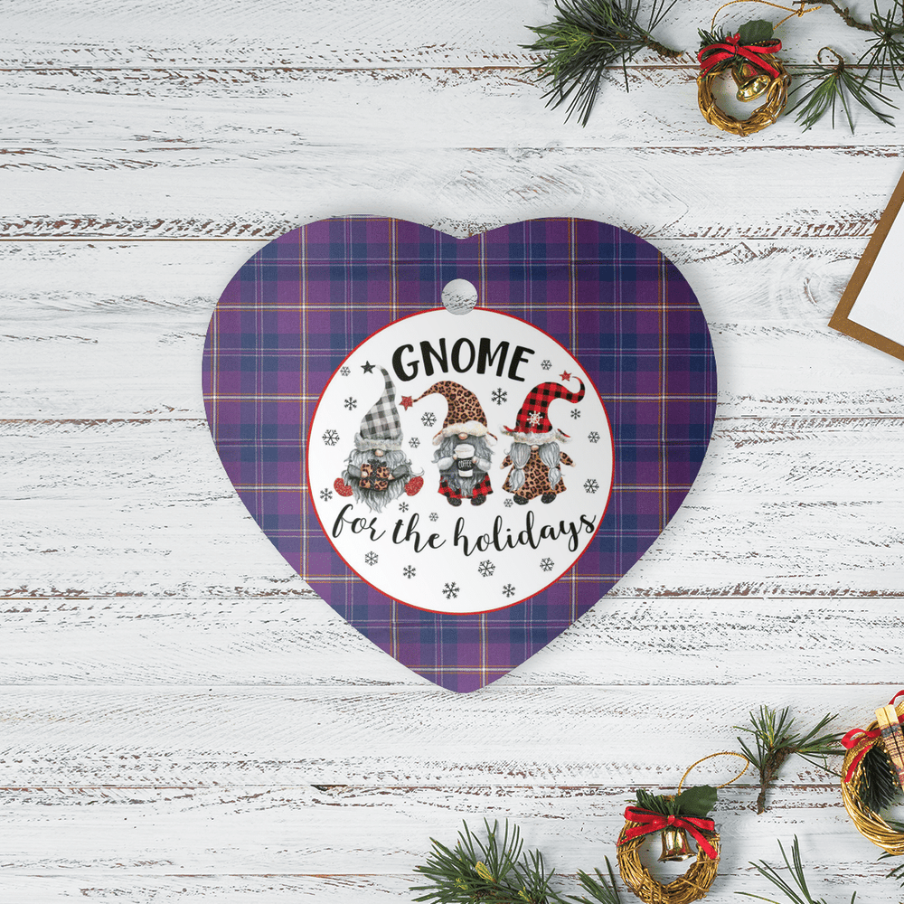 Clan Gretna Green Tartan Tartan Crest Gnome Heart Ceramic Ornament GI20 Gretna Green Tartan Tartan Christmas   
