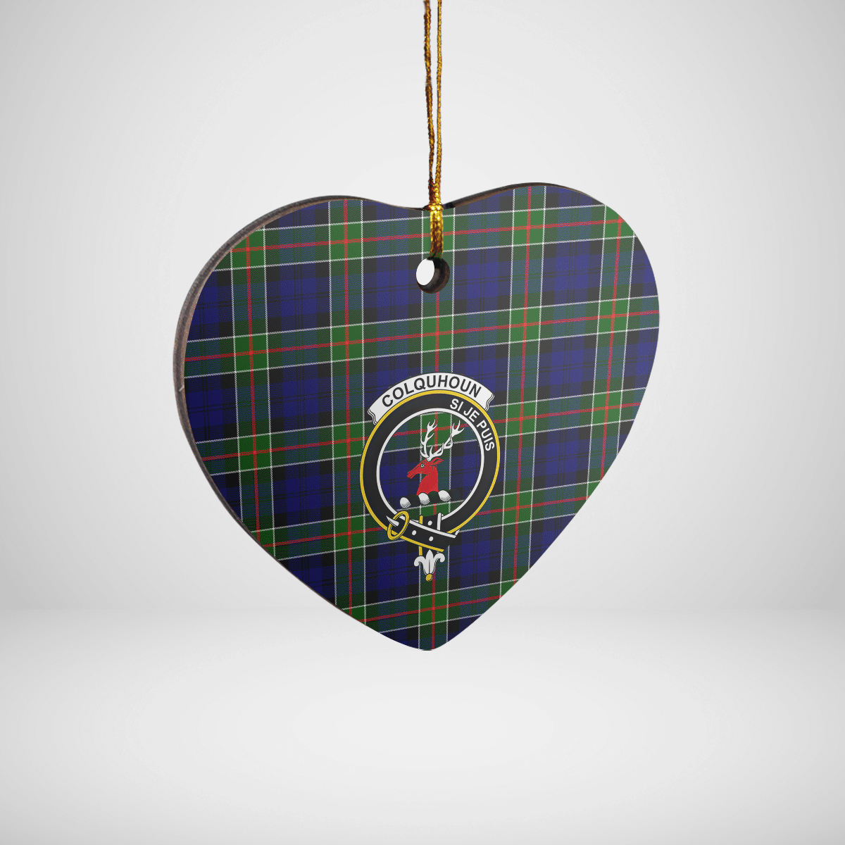 Clan Colquhoun Modern Tartan Crest Heart Ceramic Ornament ML13 Colquhoun Modern Tartan Tartan Christmas   