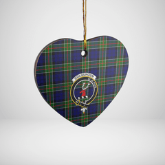 Clan Colquhoun Modern Tartan Crest Heart Ceramic Ornament ML13 Colquhoun Modern Tartan Tartan Christmas   