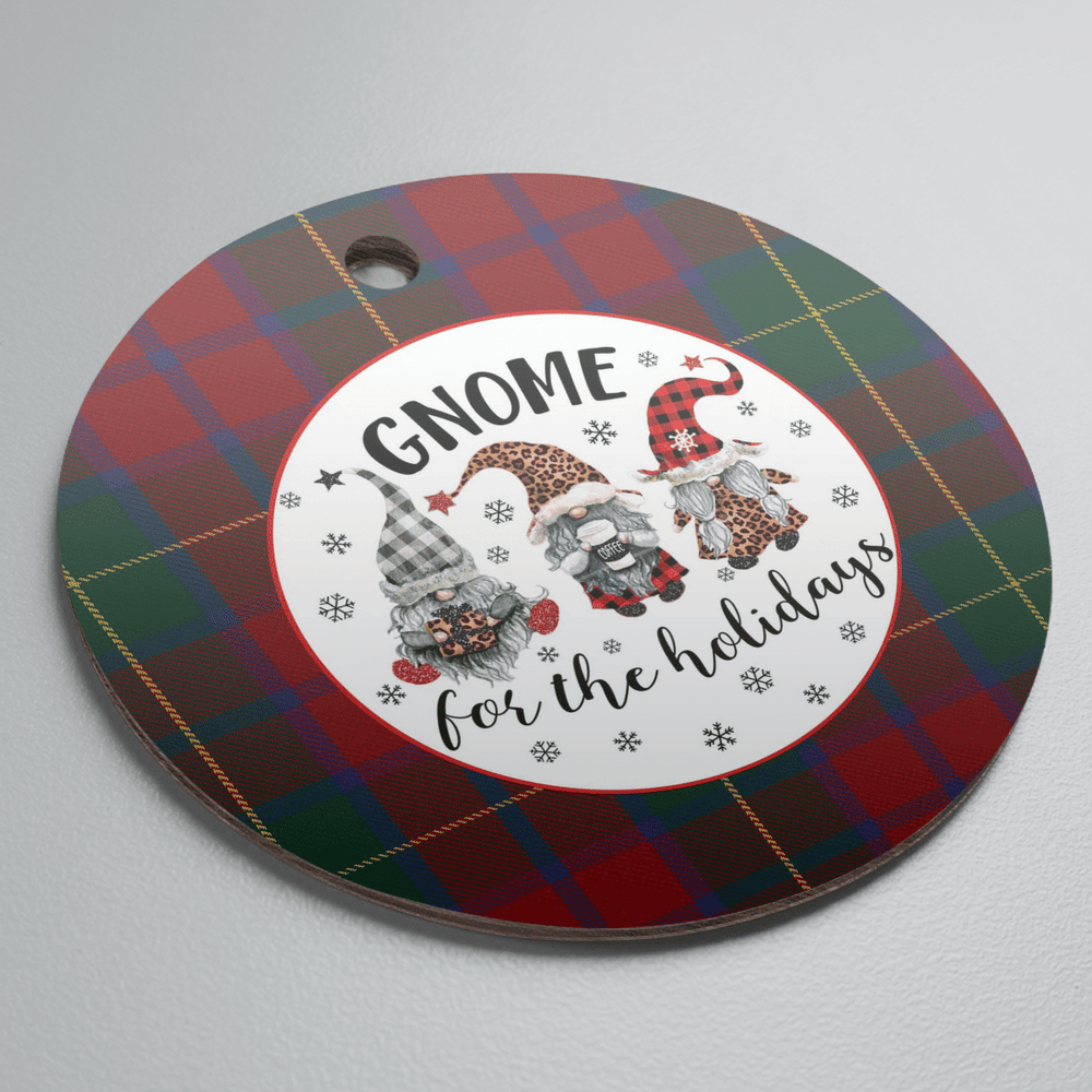 Clan McCarthy Tartan Tartan Crest Gnome Round Ceramic Ornament VT79 McCarthy Tartan Tartan Christmas   