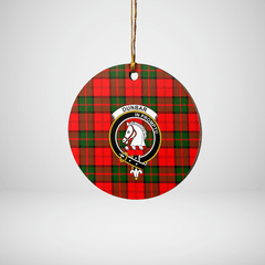 Clan Dunbar Modern Tartan Crest Round Ceramic Ornament HY21 Dunbar Modern Tartan Tartan Christmas   