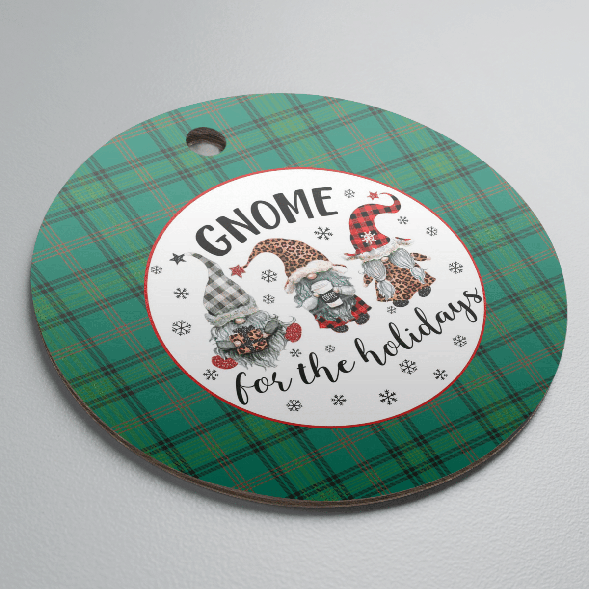 Clan Ross Hunting Ancient Tartan Tartan Crest Gnome Round Ceramic Ornament QI97 Ross Hunting Ancient Tartan Tartan Christmas   