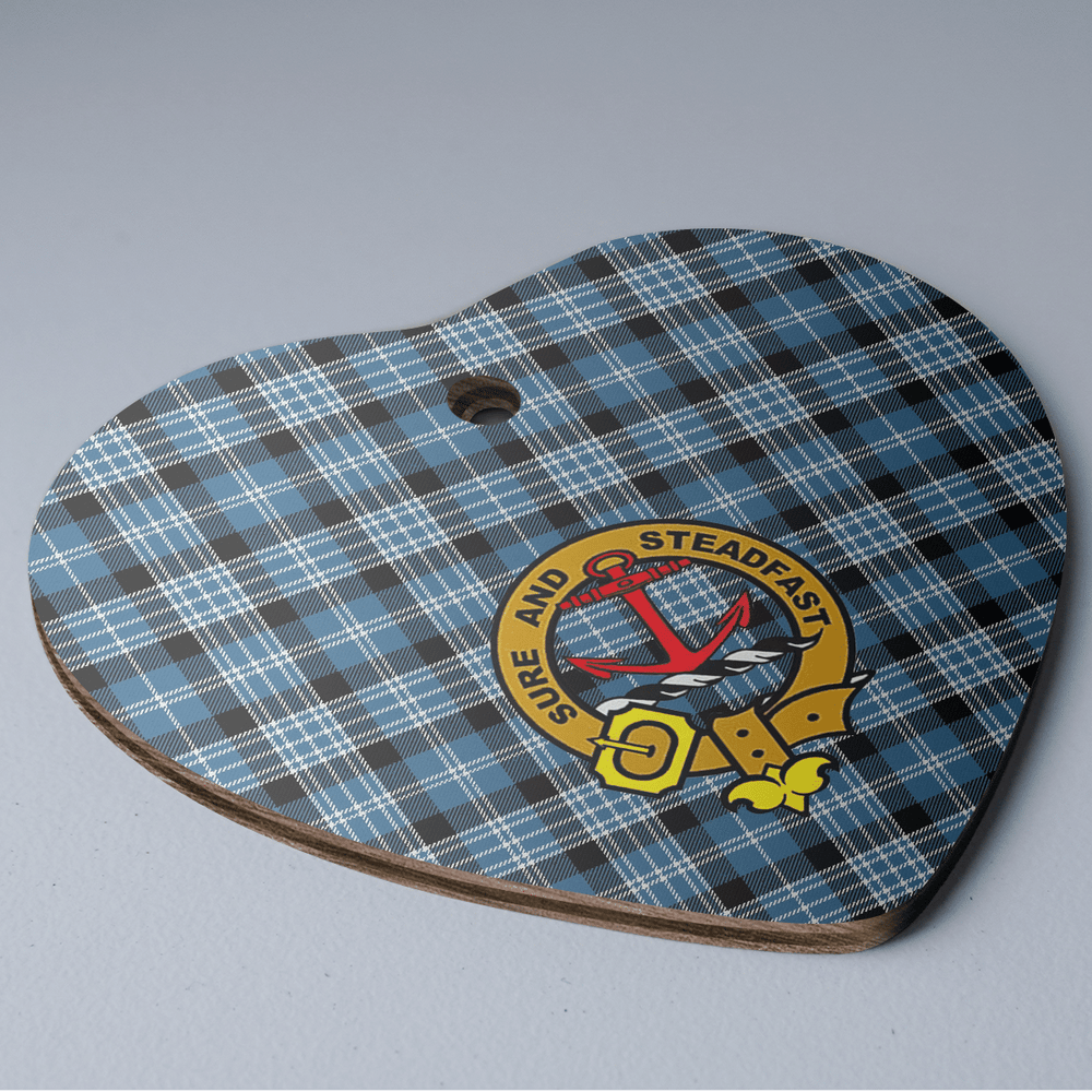 Clan Clark Ancient Tartan Crest Heart Ceramic Ornament AX31 Clark Ancient Tartan Tartan Christmas   