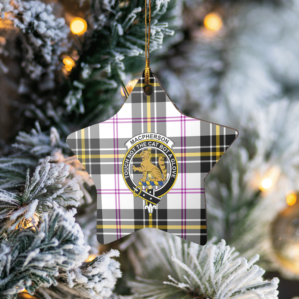 Clan MacPherson Dress Modern Tartan Crest Star Ceramic Ornament YF97 MacPherson Dress Modern Tartan Tartan Christmas   