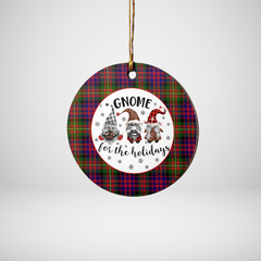 Clan Carnegie Modern Tartan Tartan Crest Gnome Round Ceramic Ornament QU14 Carnegie Modern Tartan Tartan Christmas   