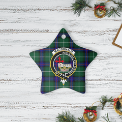 Clan MacDonald of the Isles Hunting Modern Tartan Crest Star Ceramic Ornament FM21 MacDonald of the Isles Hunting Modern Tartan Tartan Christmas   