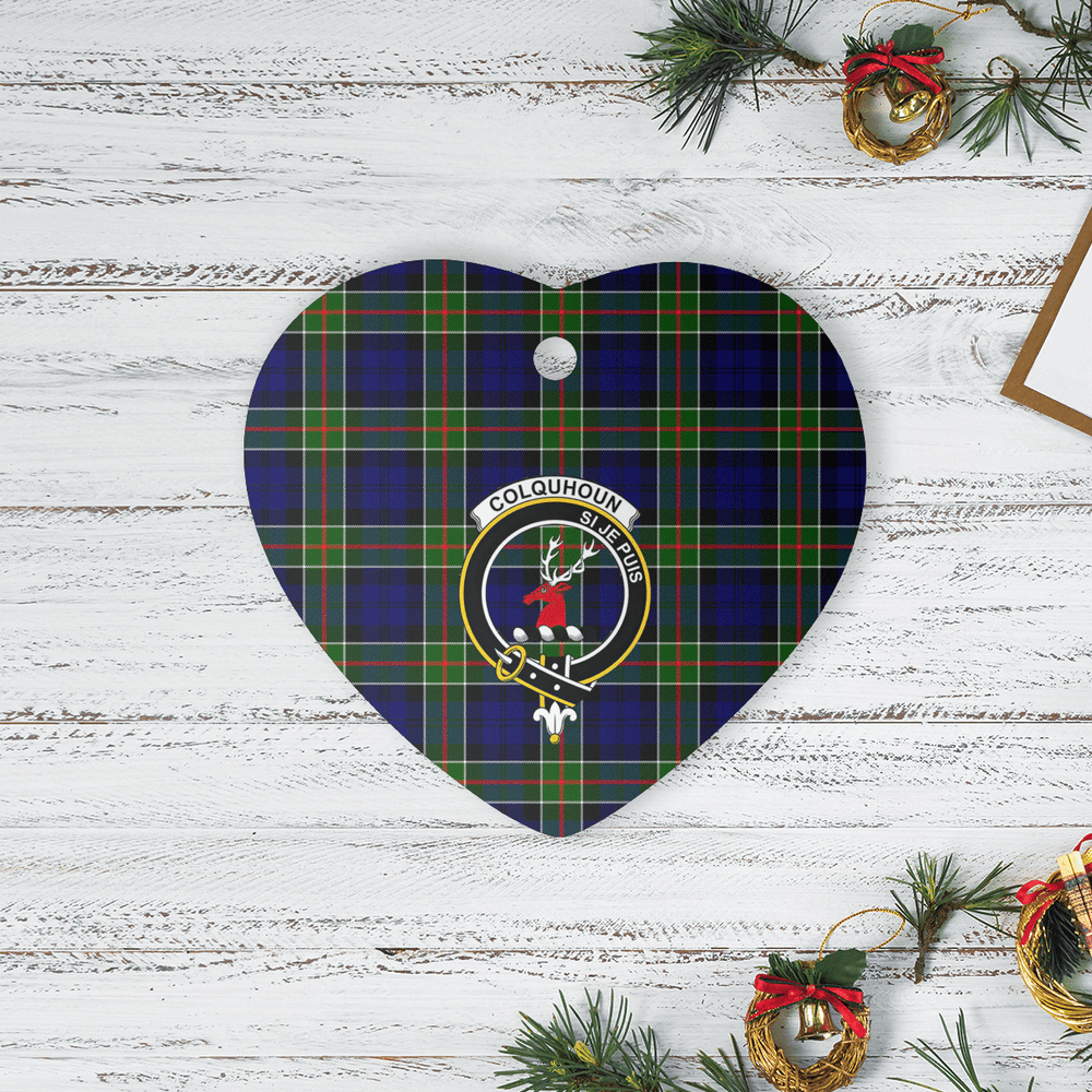 Clan Colquhoun Modern Tartan Crest Heart Ceramic Ornament ML13 Colquhoun Modern Tartan Tartan Christmas   