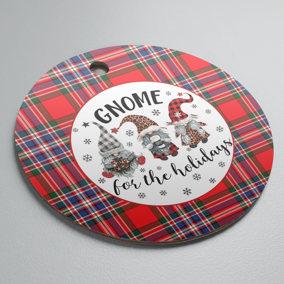 Clan MacFarlane Modern Tartan Tartan Crest Gnome Round Ceramic Ornament UW13 MacFarlane Modern Tartan Tartan Christmas   