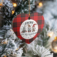 Clan MacLeod of Raasay Tartan Tartan Crest Gnome Heart Ceramic Ornament PC21 MacLeod of Raasay Tartan Tartan Christmas   