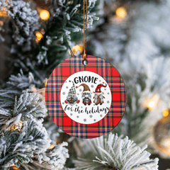 Clan MacFarlane Modern Tartan Tartan Crest Gnome Round Ceramic Ornament UW13 MacFarlane Modern Tartan Tartan Christmas   
