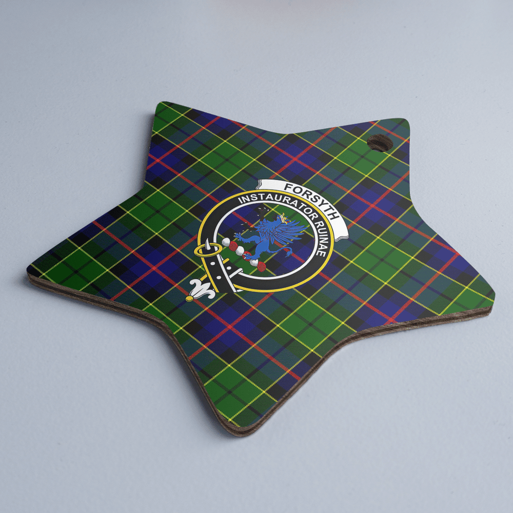 Clan Forsyth Modern Tartan Crest Star Ceramic Ornament EF59 Forsyth Modern Tartan Tartan Christmas   