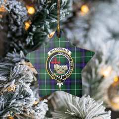 Clan MacDonald of the Isles Hunting Modern Tartan Crest Star Ceramic Ornament FM21 MacDonald of the Isles Hunting Modern Tartan Tartan Christmas   