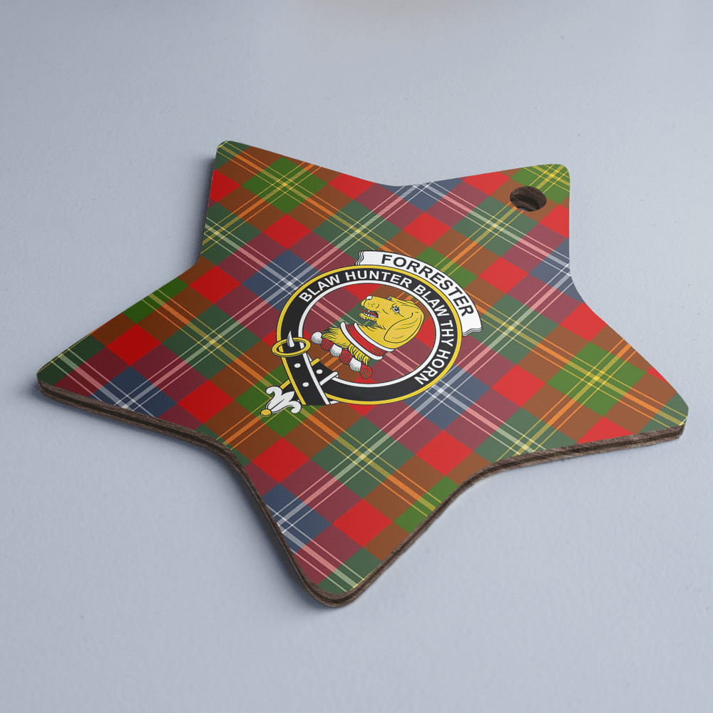 Clan Forrester Tartan Crest Star Ceramic Ornament MN36 Forrester Tartan Tartan Christmas   