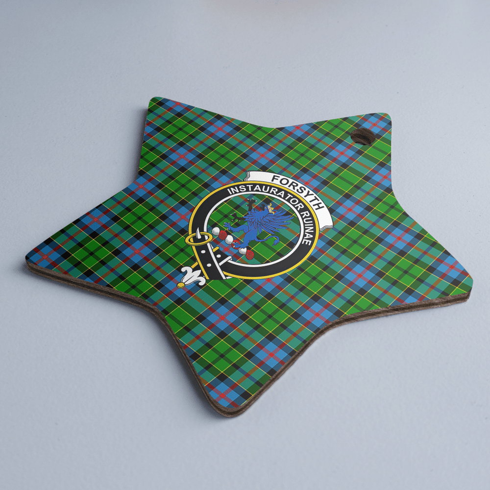 Clan Forsyth Tartan Crest Star Ceramic Ornament NW67 Forsyth Tartan Tartan Christmas   