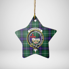 Clan MacDonald of the Isles Hunting Modern Tartan Crest Star Ceramic Ornament FM21 MacDonald of the Isles Hunting Modern Tartan Tartan Christmas   