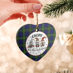 Clan MacEwen Modern Tartan Tartan Crest Gnome Heart Ceramic Ornament PP11 MacEwen Modern Tartan Tartan Christmas   
