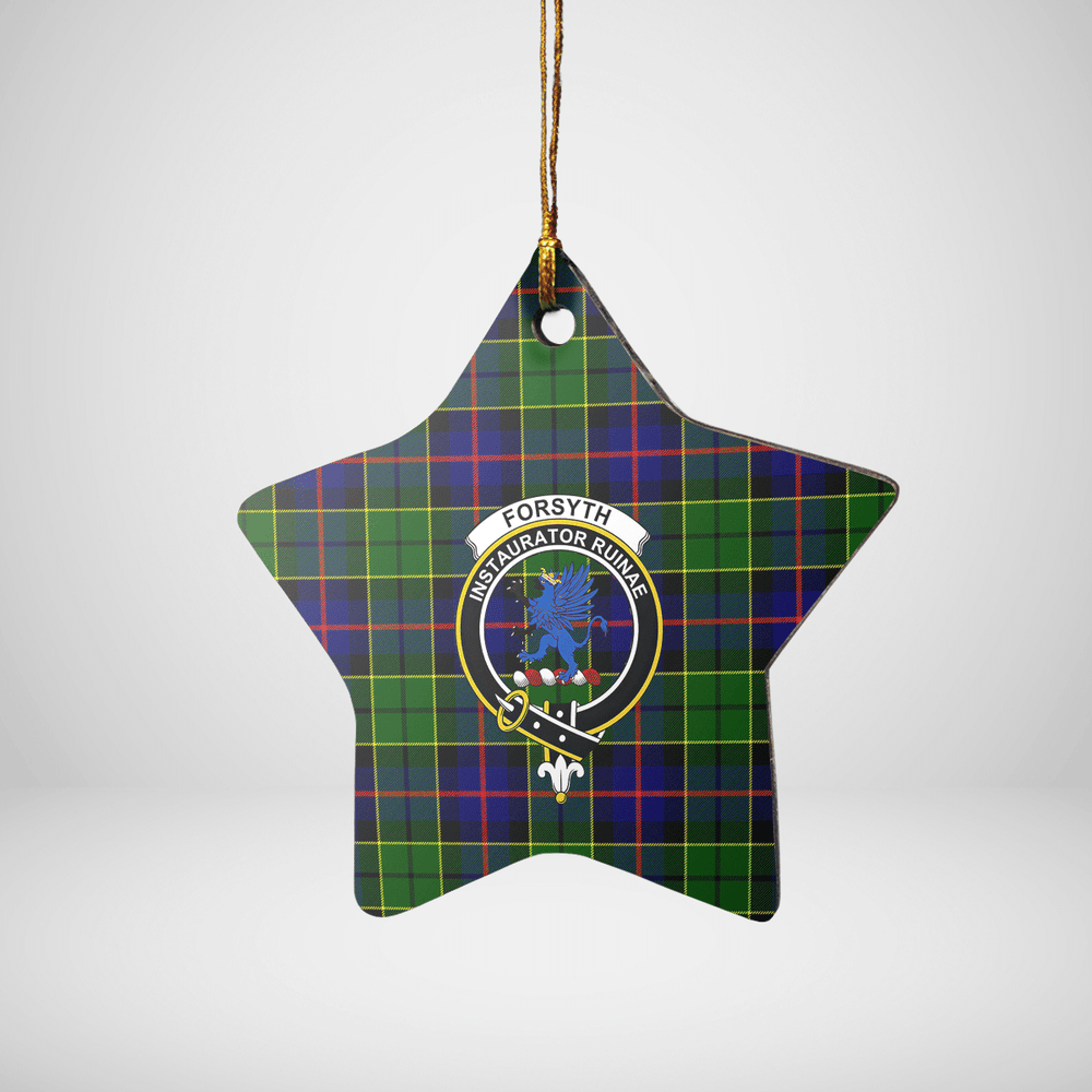 Clan Forsyth Modern Tartan Crest Star Ceramic Ornament EF59 Forsyth Modern Tartan Tartan Christmas   