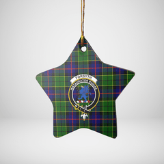 Clan Forsyth Modern Tartan Crest Star Ceramic Ornament EF59 Forsyth Modern Tartan Tartan Christmas   