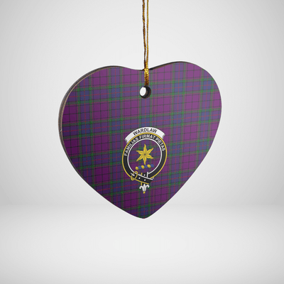 Clan Wardlaw Tartan Crest Heart Ceramic Ornament