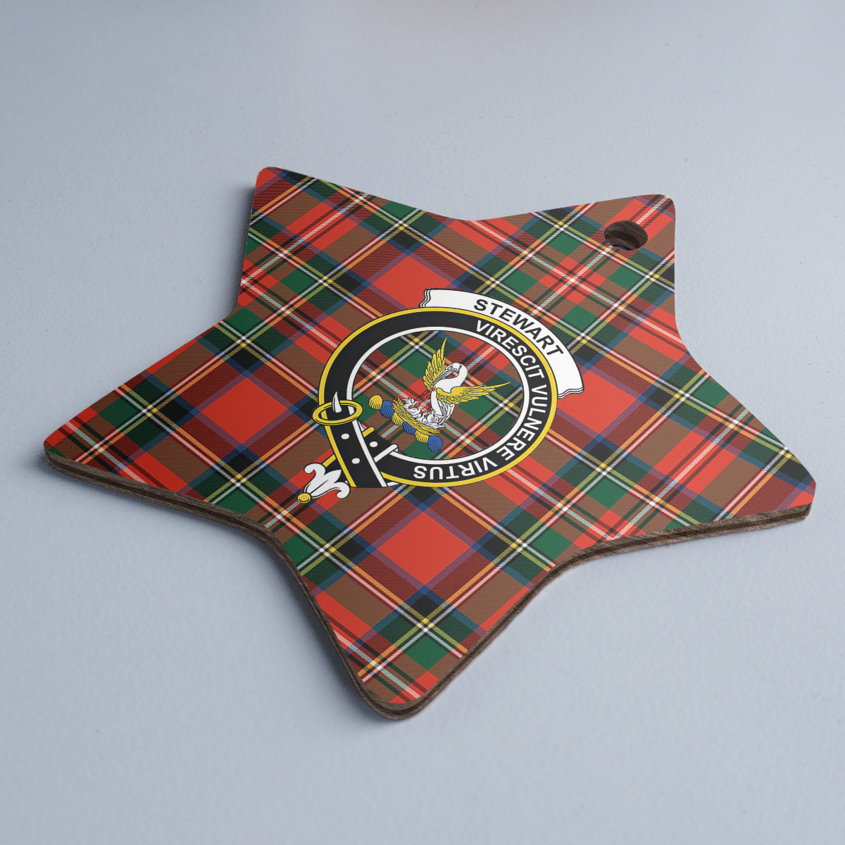 Clan Stewart Royal Modern Tartan Crest Star Ceramic Ornament LM65 Stewart Royal Modern Tartan Tartan Christmas   