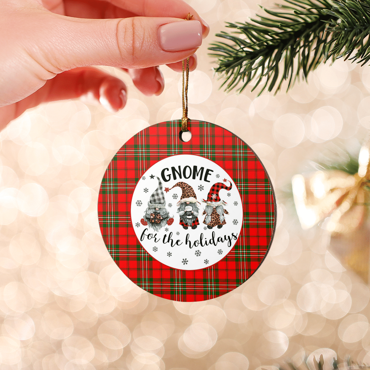 Clan Scott Modern Tartan Tartan Crest Gnome Round Ceramic Ornament GP83 Scott Modern Tartan Tartan Christmas   