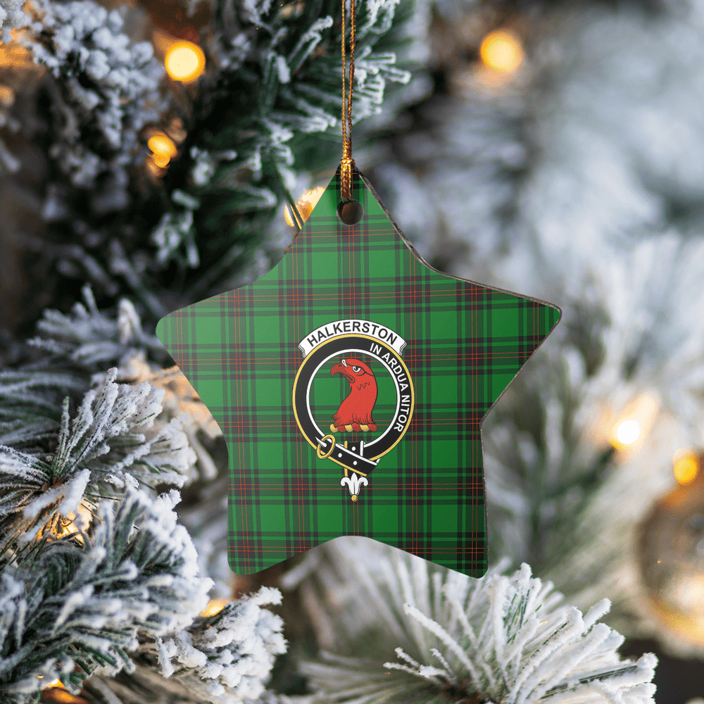 Clan Halkerston Tartan Crest Star Ceramic Ornament RN46 Halkerston Tartan Tartan Christmas   