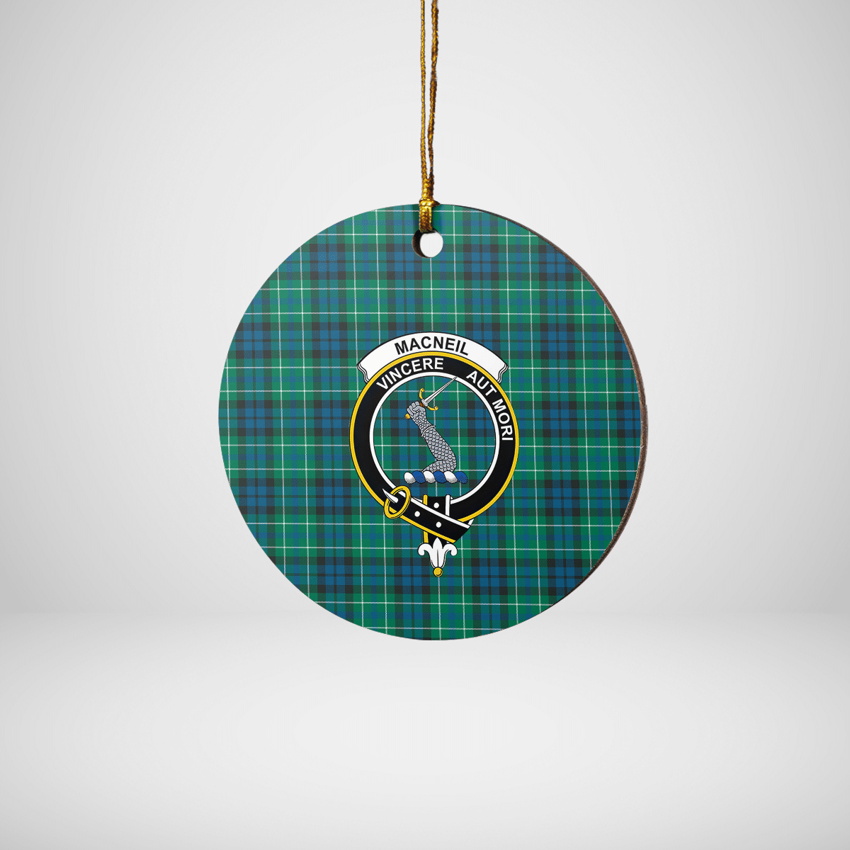 Clan MacNeill of Colonsay Ancient Tartan Crest Round Ceramic Ornament FU73 MacNeill of Colonsay Ancient Tartan Tartan Christmas   