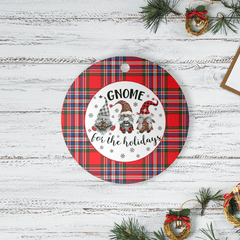 Clan MacFarlane Modern Tartan Tartan Crest Gnome Round Ceramic Ornament UW13 MacFarlane Modern Tartan Tartan Christmas   